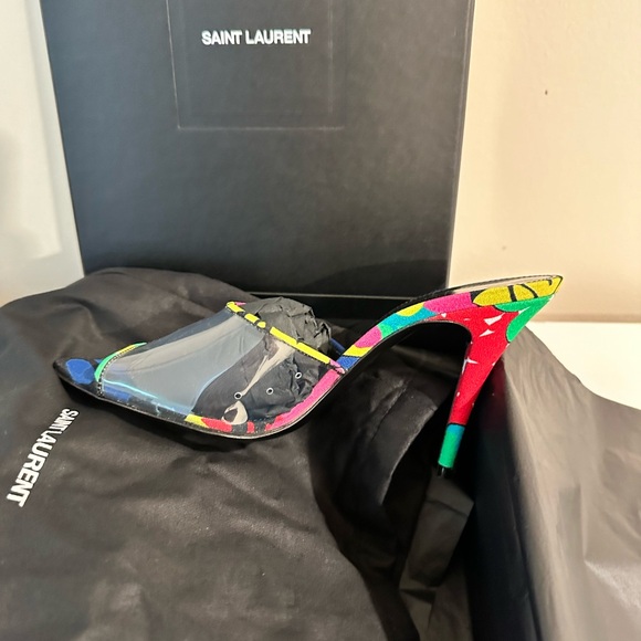 YSL multicolor Ibiza flower transparent sandals - Picture 5 of 5